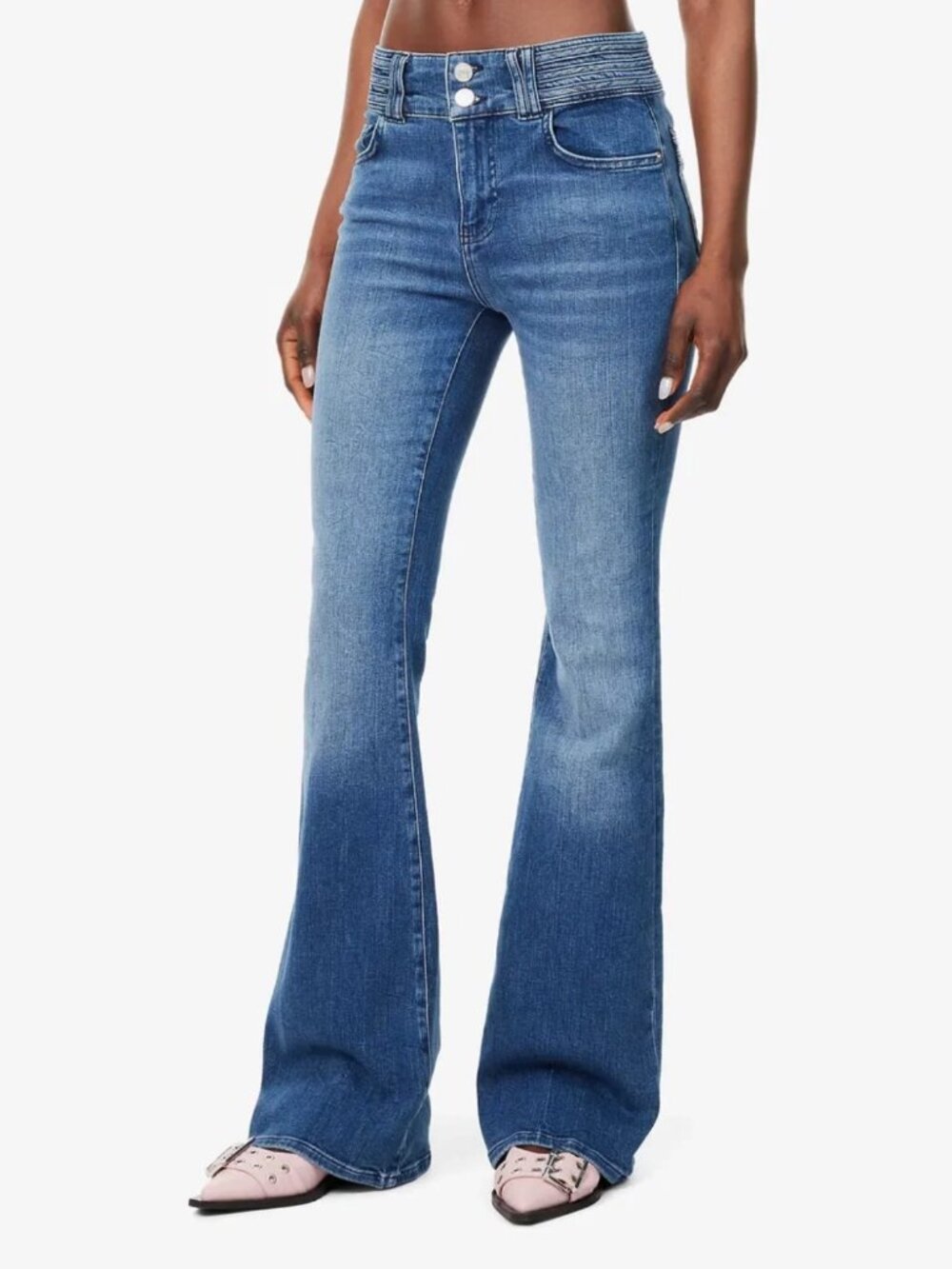 Frame Triple Binding "Le High Flare" Jean in "Crossings", size 25